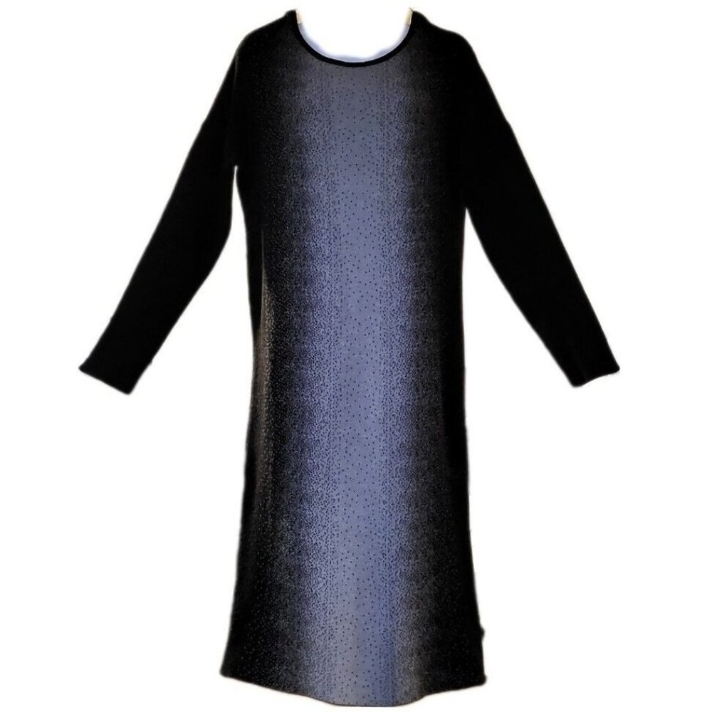 JANA KNIT MIDI DRESS BLACK COLORBLOCK SWEATER DRESS (S/P)